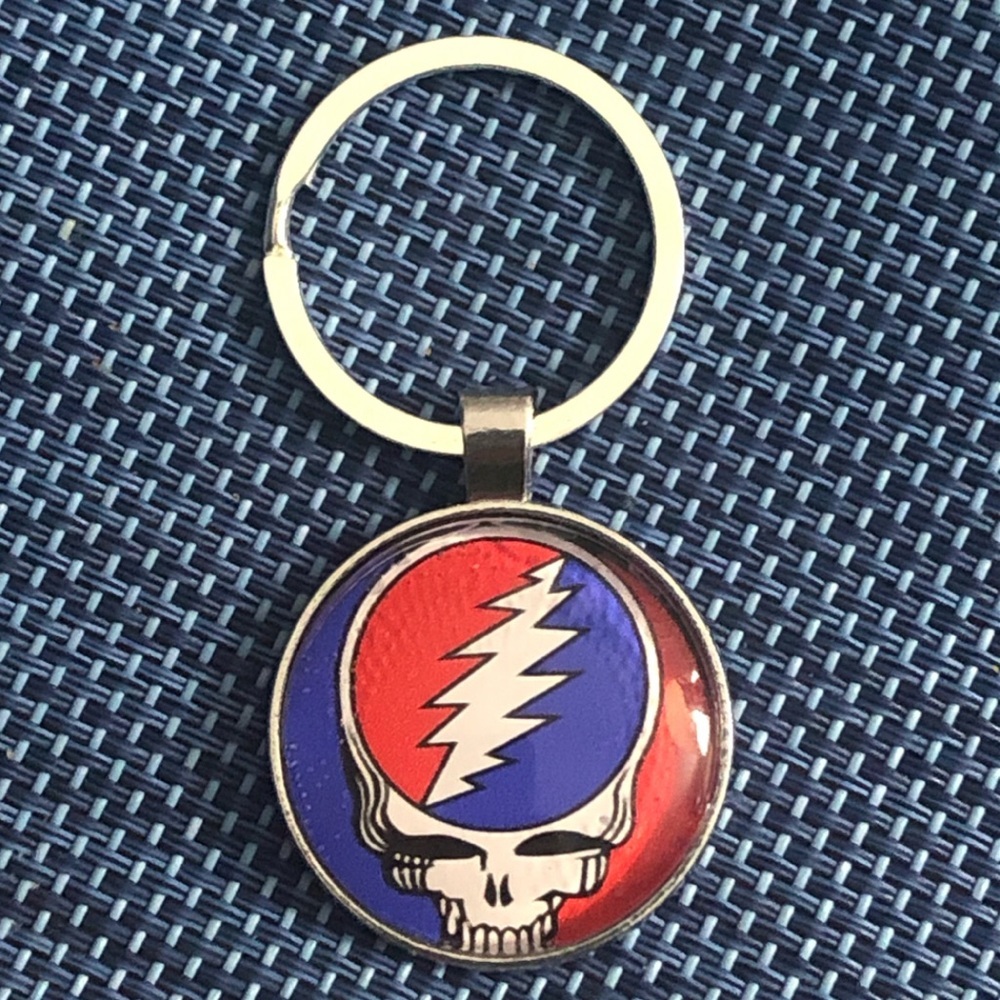 M GRATEFUL DEAD Steal Your Face SYF Keychain CUSTOM MADE BUYITWHENFOUND